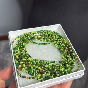 Handmade Beaded Strands - Green & Brown